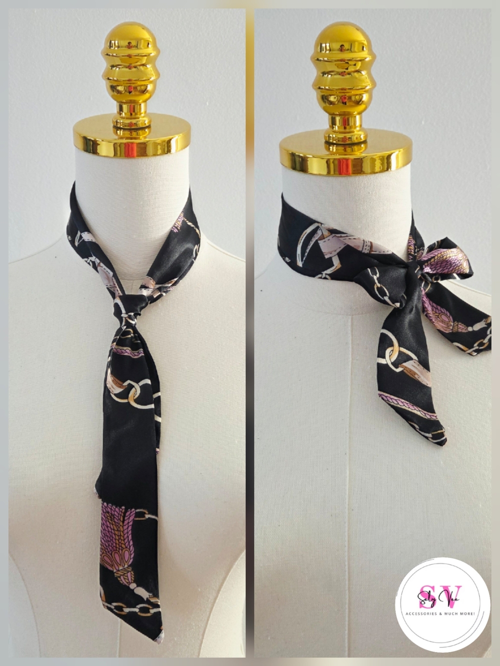 Black.and Purple Neckerchief Scarf/ Headband